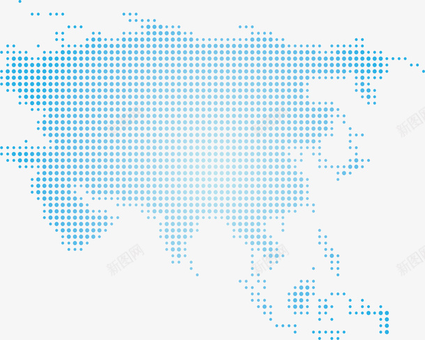 蓝色波点亚洲地图矢量图ai免抠素材_新图网 https://ixintu.com 亚洲 亚洲地图 地图 波点地图 矢量png 蓝色波点 矢量图
