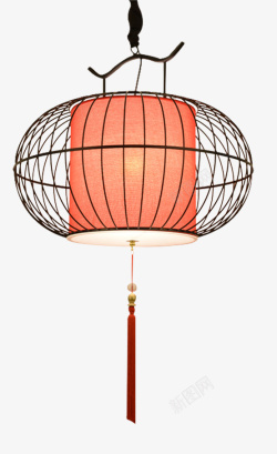 风扇式的灯新中式创意鸟笼灯高清图片