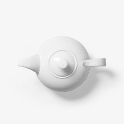 印花瓷茶壶白色茶壶餐具高清图片