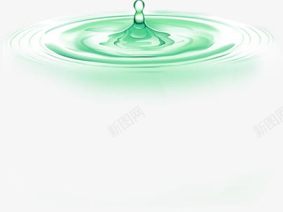 绿色卡通水滴涟漪造型手绘png免抠素材_新图网 https://ixintu.com 卡通 彩色涟漪 水滴 涟漪 绿色 造型
