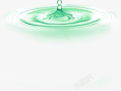 水滴造型绿色卡通水滴涟漪造型手绘高清图片