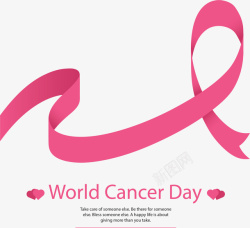 世界癌症日微信粉红色飘逸的丝带高清图片