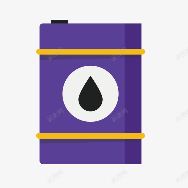 紫色油桶png免抠素材_新图网 https://ixintu.com 层次 扁平化 柱形 水滴 油桶 渐变 紫色 能源