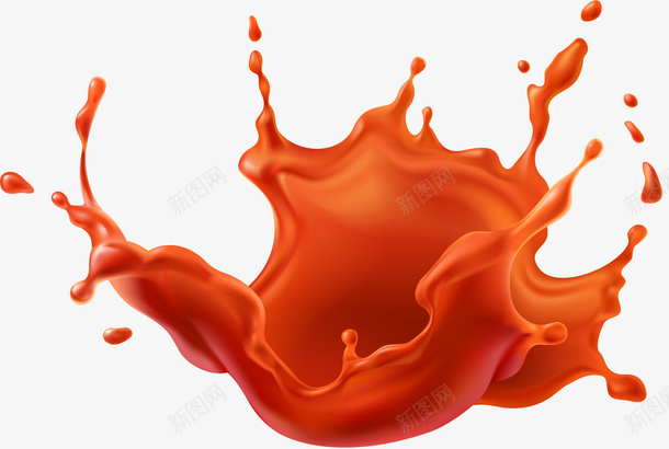 手绘胡萝卜汁液体png免抠素材_新图网 https://ixintu.com 手绘 液体 溅起的液体 番茄汁 红色 胡萝卜汁 装饰