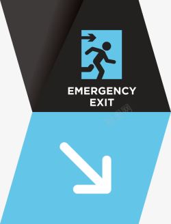 紧急出口门导视指示系统右边紧急出口高清图片