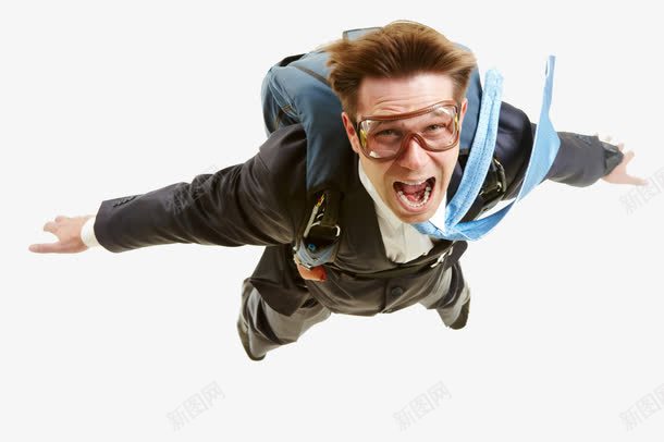 飞翔人物png免抠素材_新图网 https://ixintu.com 乐观向上 积极向上的乐观精神 跳伞的姿势 飞翔人物