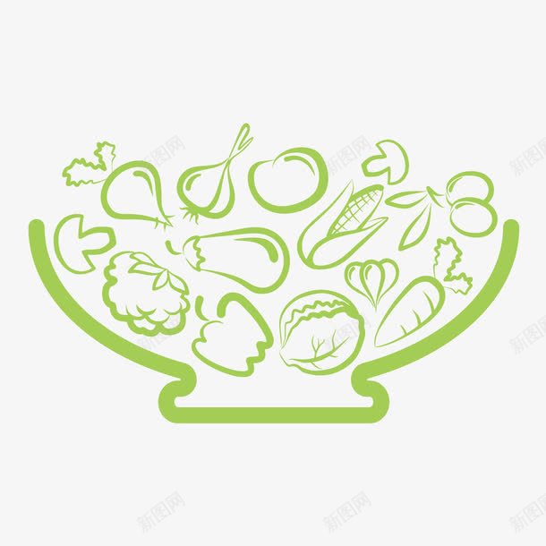 手绘蔬菜和碗png免抠素材_新图网 https://ixintu.com 爱心蔬菜 玉米 碗 茄子 菜类图片 蔬菜