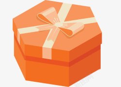 手绘盒子橙色手绘礼盒高清图片