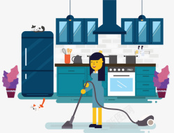 家务清洁块做家务打扫卫生的人矢量图高清图片