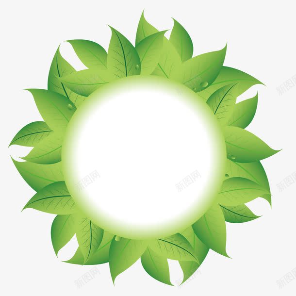 绿色艺术植物png免抠素材_新图网 https://ixintu.com 展板底纹 植物叶子 模型 艺术字体展架 装饰