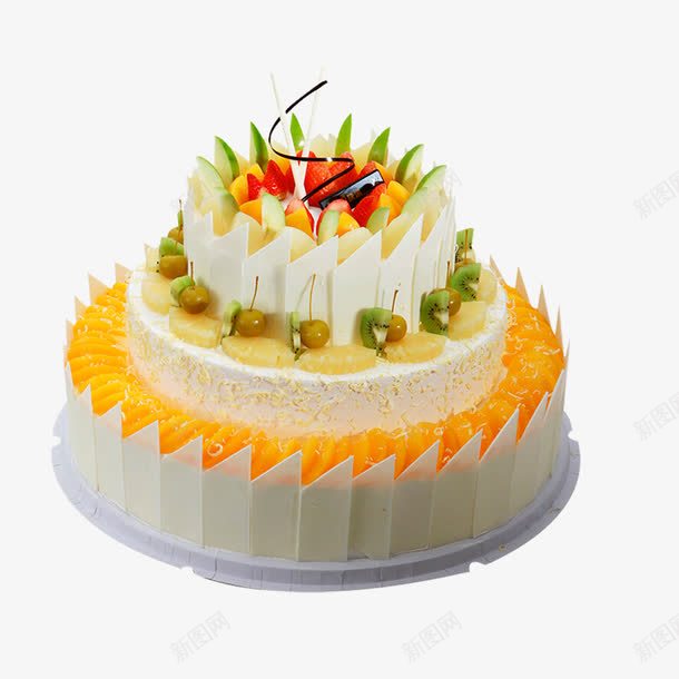 三层水果蛋糕png免抠素材_新图网 https://ixintu.com 创意蛋糕 甜品 美食 蛋糕