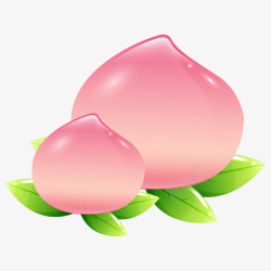 粉色卡通桃子装饰素材