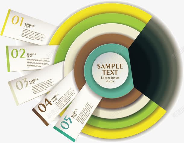圆环分类标签矢量图ai免抠素材_新图网 https://ixintu.com ppt 创意几何 图表 数字 矢量图