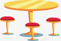 矮圆桌子餐厅装饰的圆桌子矢量图高清图片