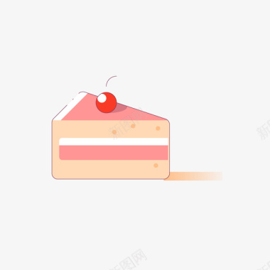 粉红康乃馨粉色的可爱蛋糕图标矢量图图标