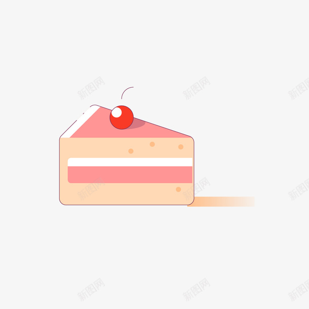 粉色的可爱蛋糕图标矢量图ai_新图网 https://ixintu.com 可爱食物 图标 奶油 小清新 樱桃 点缀 粉红色 蛋糕 矢量图