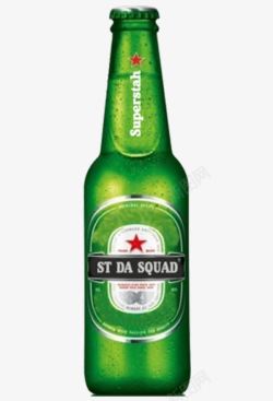 玻璃瓶啤酒绿色啤酒瓶高清图片