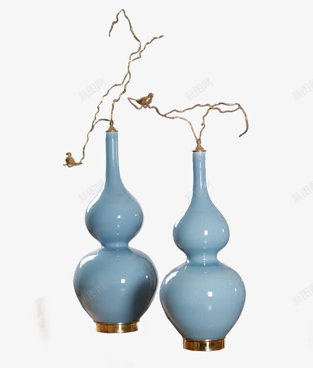 花瓶组合摆件png免抠素材_新图网 https://ixintu.com 产品实物 现代简约 花瓶 蓝色 装饰品