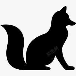 动物影子狐狸坐图标高清图片