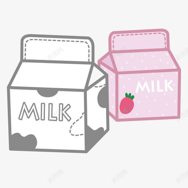 牛奶盒子png免抠素材_新图网 https://ixintu.com 产品包装 外包装 容器 形状 纸盒