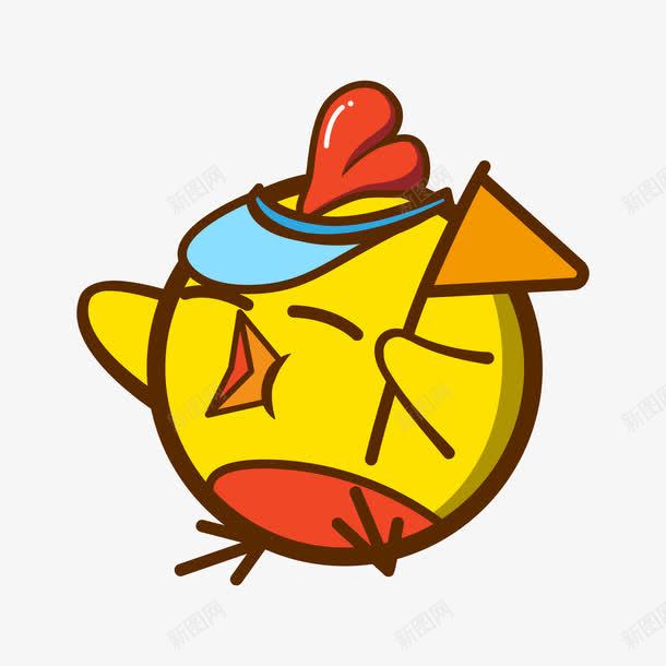 黄色手绘小鸡旅游元素图标png_新图网 https://ixintu.com 三角形 几何 创意 卡通图标 小鸡 手绘 旅游 羽毛 黄色