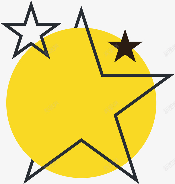 圆圈星星图案png免抠素材_新图网 https://ixintu.com 五角星 圆圈图案 星星标志 简约星星 线条星星 装饰图案