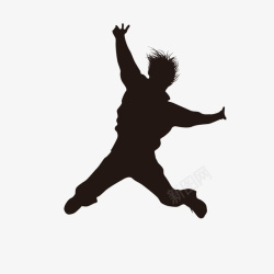 跳跃小人卡通装饰人物剪影跳跃企业文化装图标高清图片