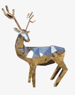 鹿雕塑不锈钢抽象鹿雕塑高清图片