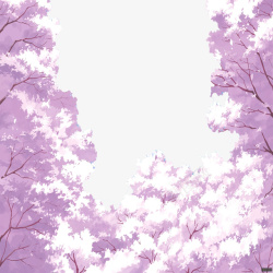 漂亮手绘樱花树素材
