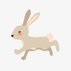 Q版灰兔奔跑的兔子矢量图高清图片