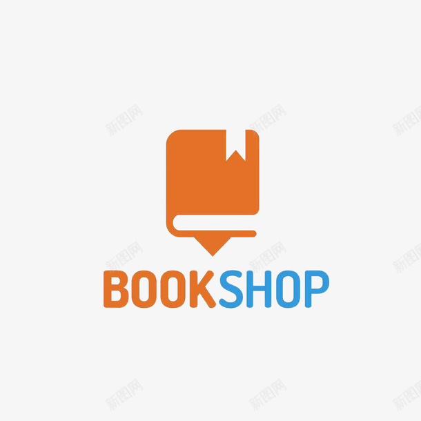 橙色书籍书店logo图标png_新图网 https://ixintu.com 书店logo 书店商标 书本 书籍 教育资源 文化商铺 橙色 英文