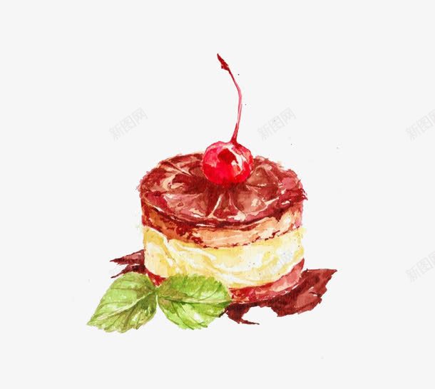 手绘奶油蛋糕png免抠素材_新图网 https://ixintu.com 下午茶 小吃 手绘奶油蛋糕 甜点 糕点