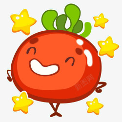 矢量西红柿果汁开心的卡通番茄高清图片