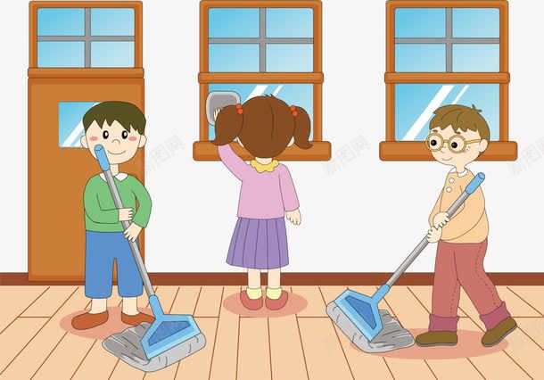 打扫卫生的学生png免抠素材_新图网 https://ixintu.com 值日生 做值日 劳动 学校 学生打扫 打扫卫生 打扫房间