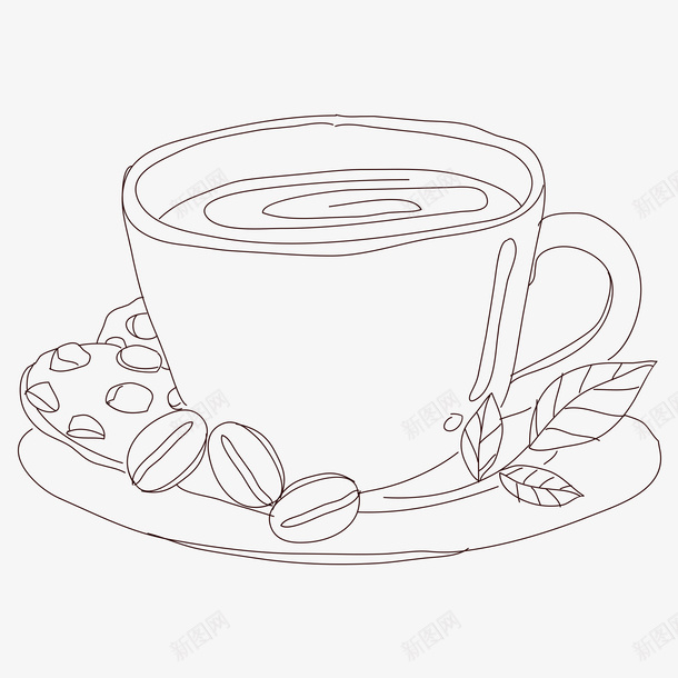 黑色线条咖啡元素png免抠素材_新图网 https://ixintu.com 免抠图 咖啡 咖啡豆 效果图 树叶 简笔咖啡豆 线条咖啡 饮品