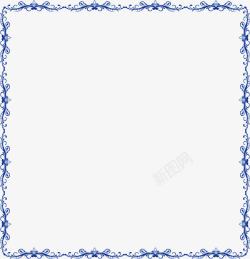 深蓝色花纹深蓝色欧式花藤边框高清图片
