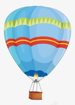 旅游探险卡通游泳条纹热气球插画高清图片