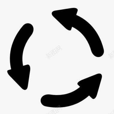 循环利用标志黑色圆形箭头图标图标