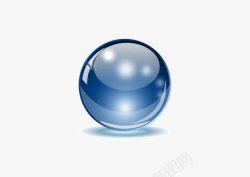 水晶效果蓝色玻璃球高清图片