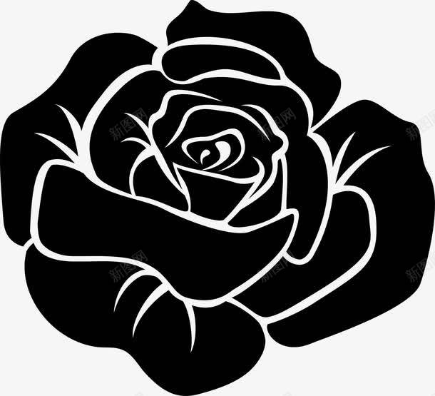 黑色玫瑰图标图片
