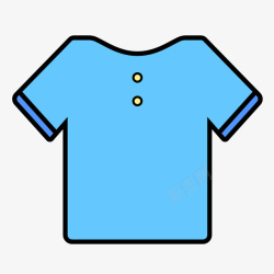 扁平蓝色衣服的小女孩蓝色手绘圆角衣服元素矢量图图标高清图片