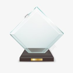 方形玻璃透明奖杯图标高清图片