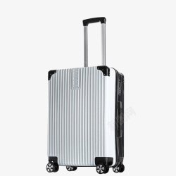 玫红加白全新PVC材质黑白行李箱高清图片