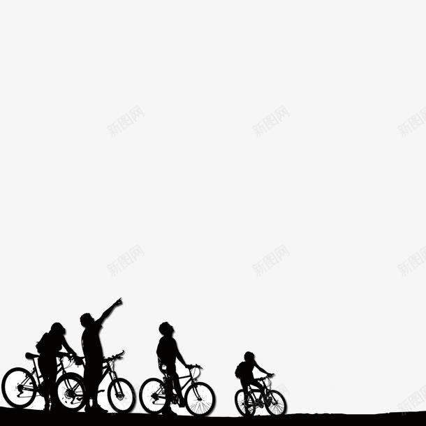 骑自行车剪影png免抠素材_新图网 https://ixintu.com 人物 剪影 单车剪影 自行车 黑白