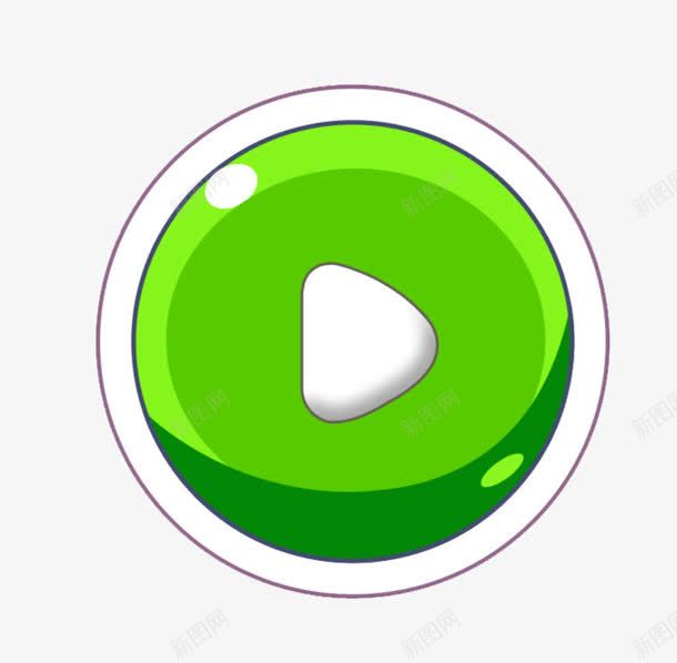 绿色开始按钮png免抠素材_新图网 https://ixintu.com 向右 圆形 开始 按钮 箭头 绿色