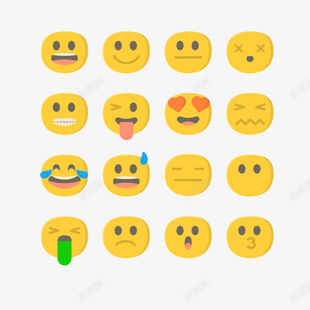 EMOJI卡通可爱笑脸表情包矢量图ai免抠素材_新图网 https://ixintu.com EMOJI 卡通 可爱 矢量EMOJI 笑脸 笑脸表情包 简约 表情包 黄色 矢量图