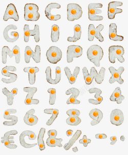 白色鸡蛋英文字母与数字素材