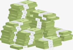 卡通美金万能的金钱堆叠起来的美元纸币卡高清图片
