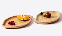 实木餐具简约创意木盘子高清图片