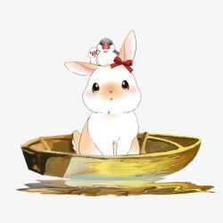 卡通的白兔中秋节可爱小兔子高清图片